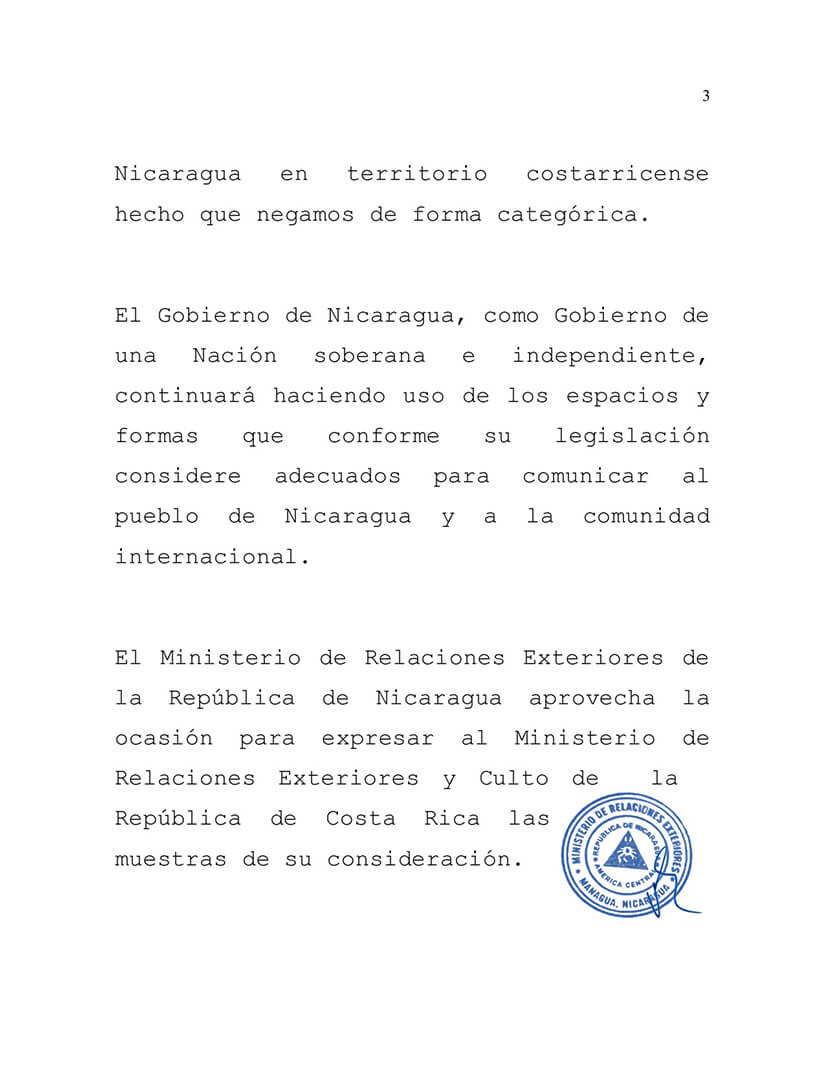 Nota cancilleria nicaragua a costa rica 3